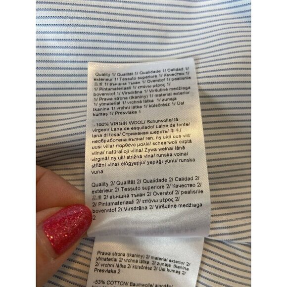 ESCADA Sport Gray Blue Virgin Wool Knit Long Sleeve Layered Sweater Size S Luxe - Picture 12 of 15